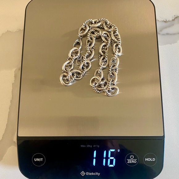 Carolyn Pollack Relios Very Heavy Sterling Silver Rope Link Necklace - Picture 7 of 9